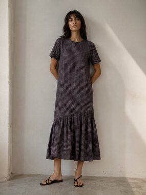 Arthur Apparel Hemp And Organic Cotton Blocked Midi Dress
